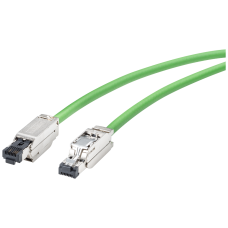 IE Cable 2 x 2, 2 x IE FC RJ45 connector 180 2x2, Cat 5e, IP20, 1 m