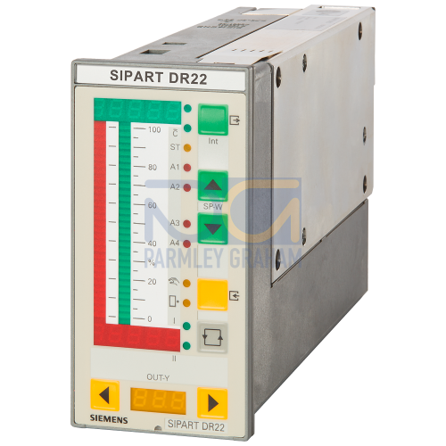 Process controller SIPART DR21 72mm*144mm basic unit with k-output and s-output 2 analog inputs for current signals, 2 digital inputs and outputs,operating voltage ac230/115V, selectable