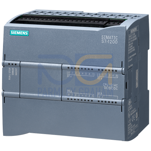 CPU 1214C - 24 VDC PSU, 14 DI (24 VDC), 10 DQ (24 VDC), 2 AI (0-10V), 150kB