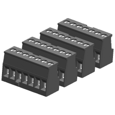 Connector Block, 7 Poles, Gold (4/PK)