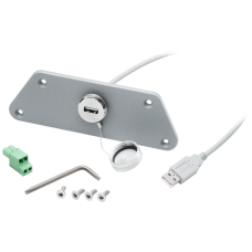 1-port USB interface set RAL9023 (gray), with USB 2.0 socket, Type A, including mounting material fo