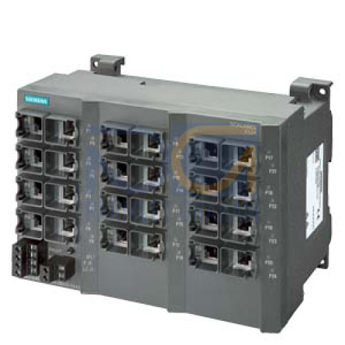 SCALANCE X124, Unmanaged IE switch, 24x 10/100 Mbit/s RJ45 ports, LED diagnostics, error-signaling c